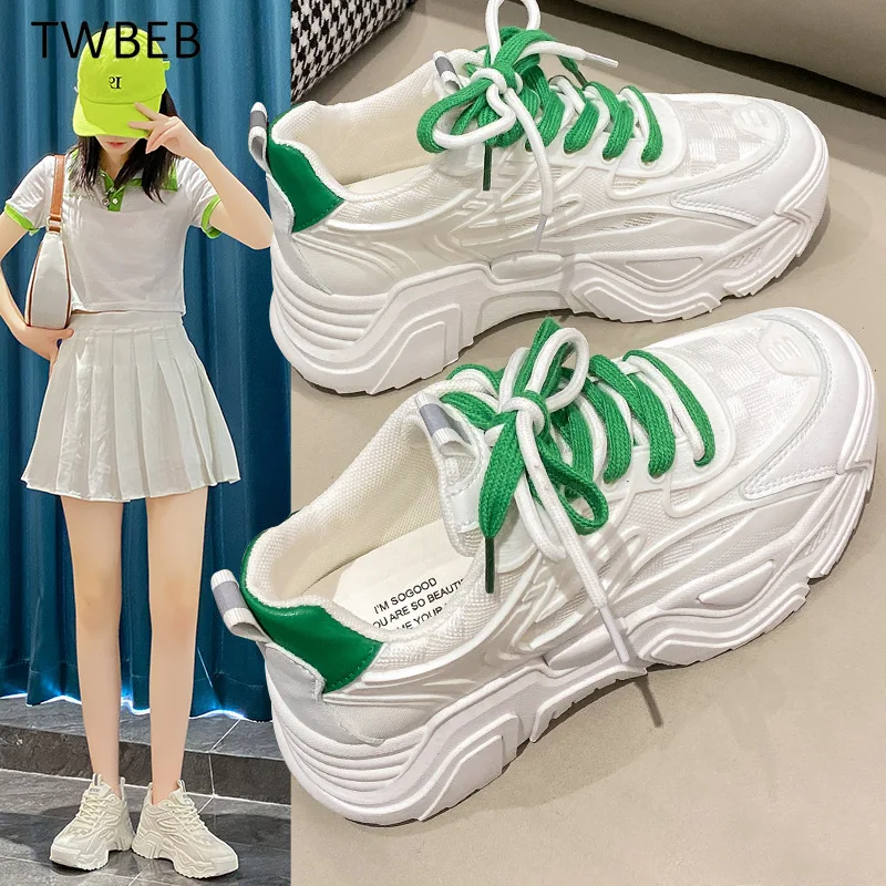 

New Women Sneakers Fashion Mesh Autumn Women Casual Shoes Breathable Women Platform Dad Shoes Sneakers