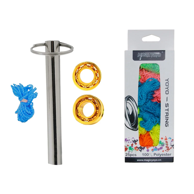 

Йо-Йо Magic, 1 комплект, 2 металлических йо-йо, 10 шарикоподшипников + съемник подшипников и 25 шт., 100% полиэстер, профессиональные йо-гирлянды для р...