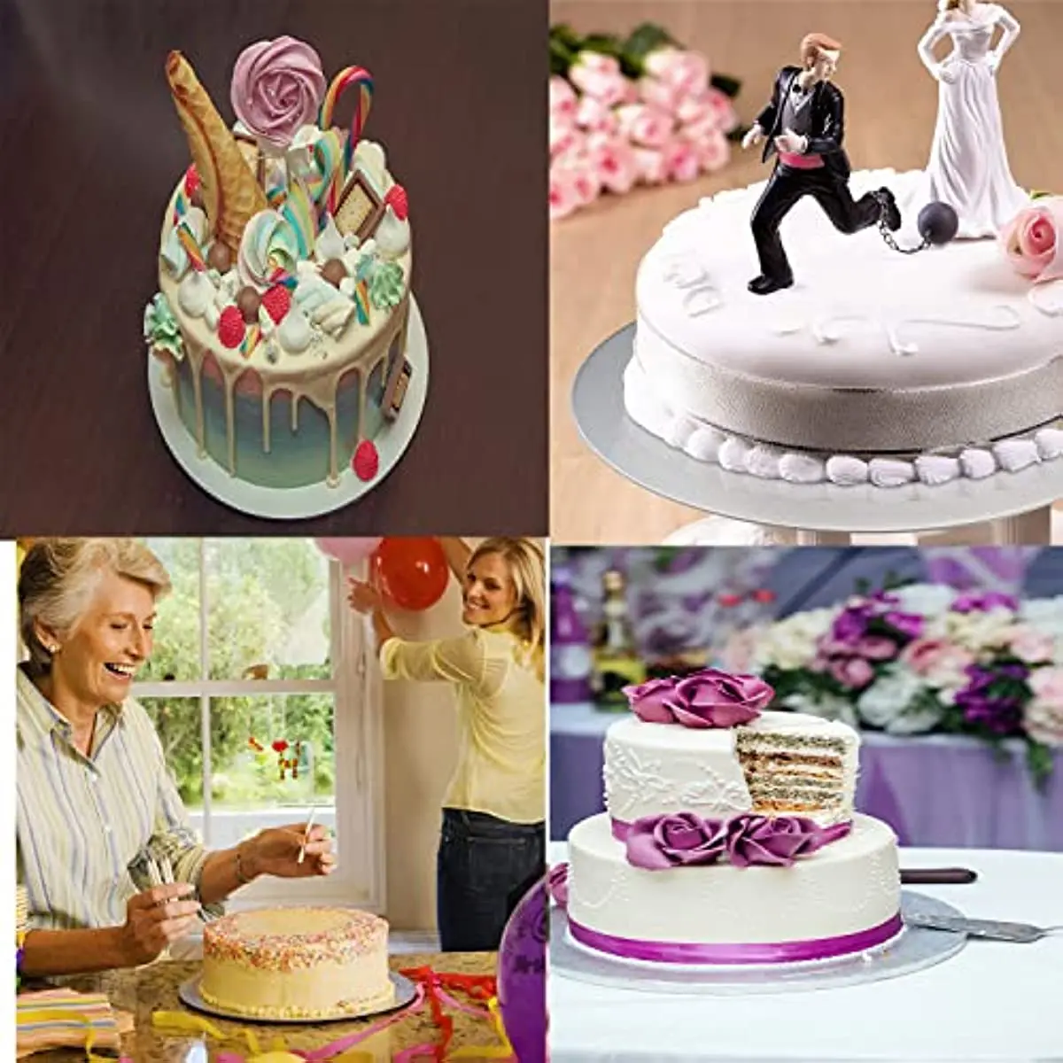 Круглые доски для торта со скребком серебряная фольга круглые круги картон