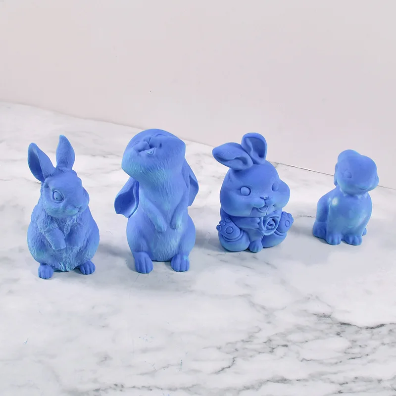 

For Handmade Chocolate Decoration Silicone Mould 3d Rabbit Mold Diy Easter Bunny Silicone Candle Molds Wholesale Cute Cake Mold