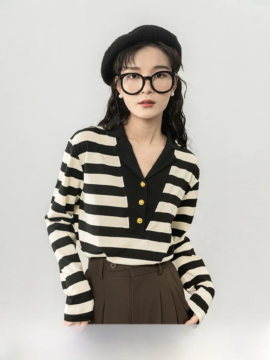 Huixi черная футболка с воротником для костюма женская весна 2023 новый дизайн