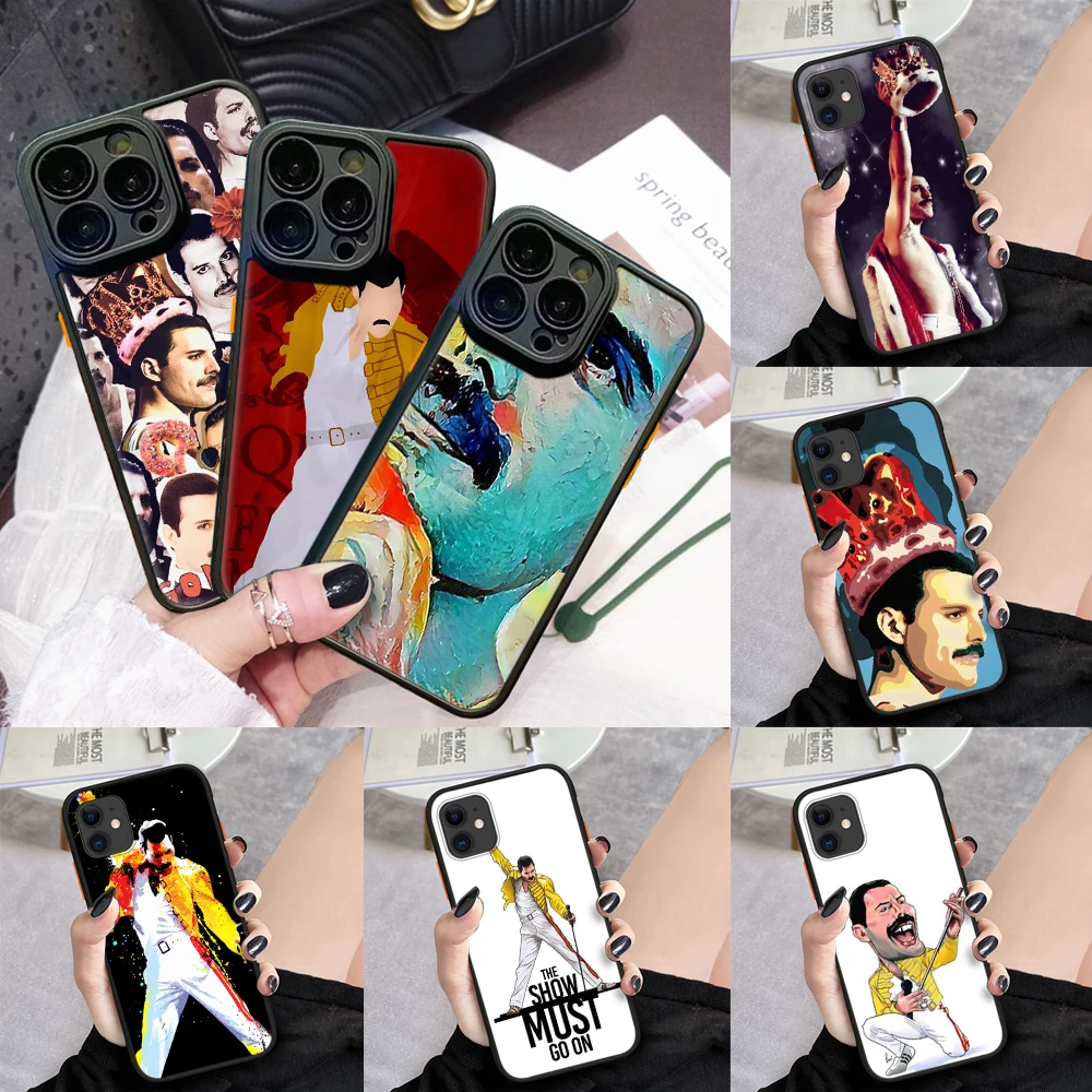 Freddie Mercury Queen band Защитный Мягкий чехол для iPhone 15 14 Plus 13 12 11 X XS XR Pro Max Mini 8 7