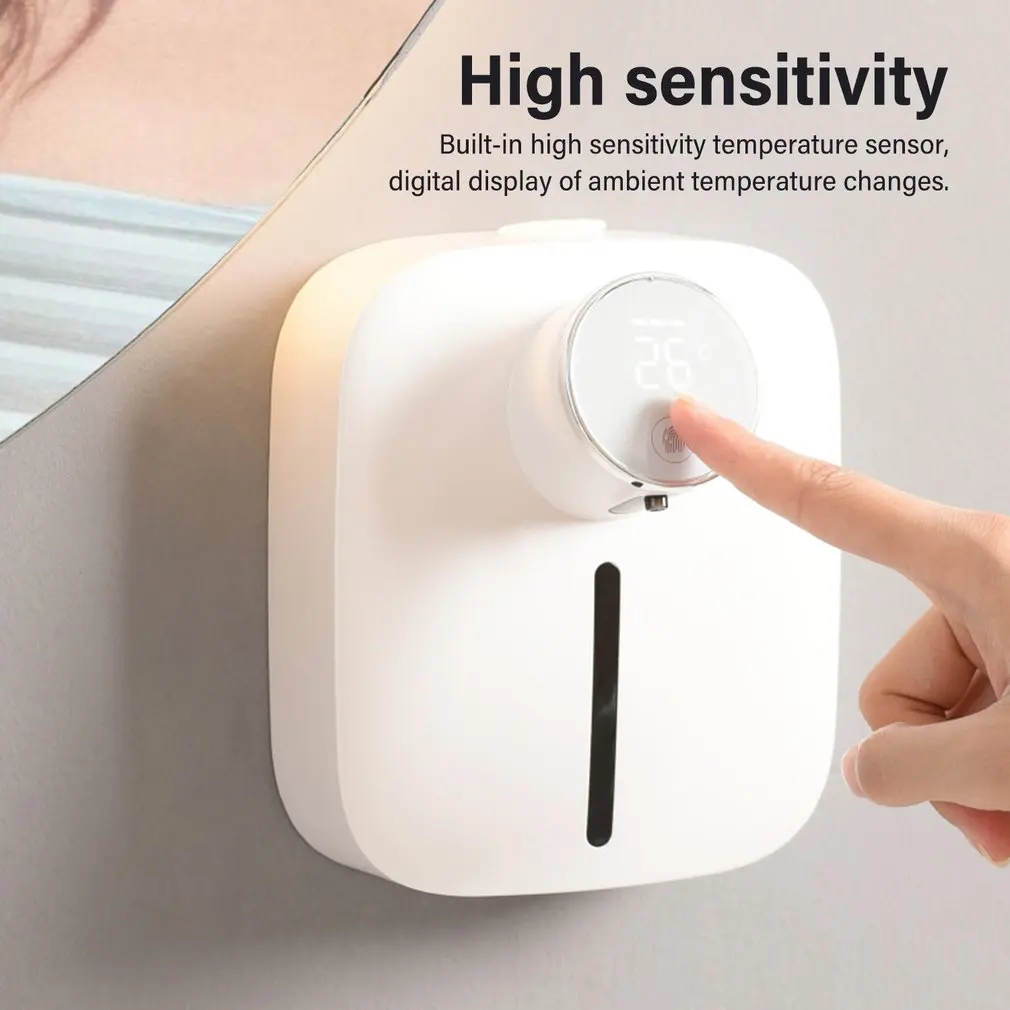 

320ML USB Automatic Liquid Soap Dispenser with Temperature Display Touchless Sensor Foam Machine Hand Sanitizer Dispenser