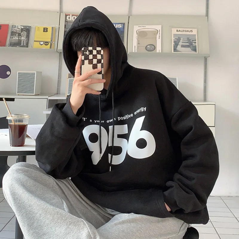 

Privathinker Men Hoodie Positive Energy Printing Women Streetwear Pullover Harajuku Hooded Oversize Fashion Male Casual Clothes