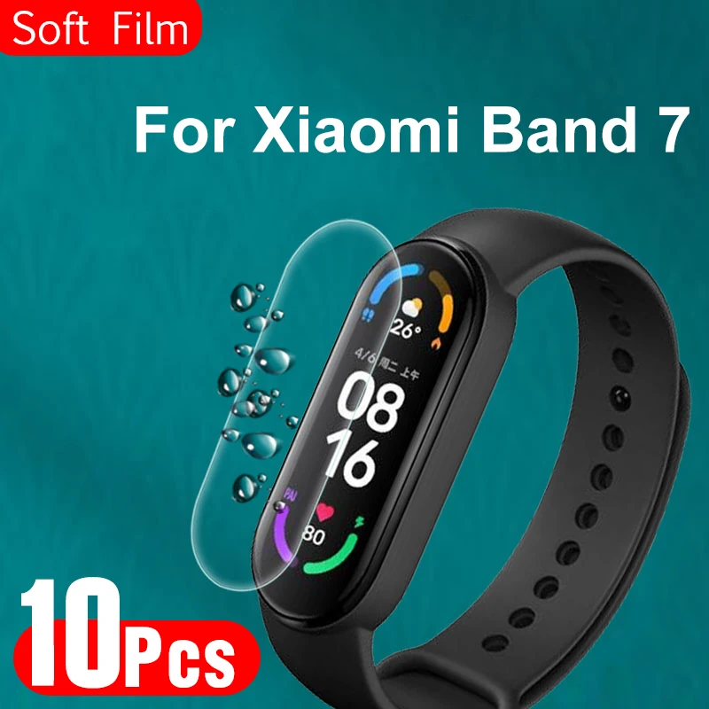 

10 Pcs Soft Clear Protective Film For Xiaomi Band 7 Smart watch Full Screen Protector For Band 7 Band7 NFC Cover Film Not Glass