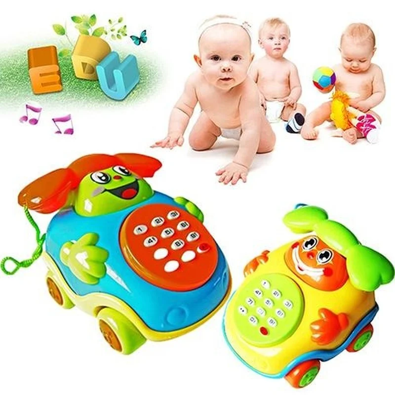 1pcs Baby Toys Music Cartoon Bus Phone Educational Developmental Kids Toy Gift Children Early Learning Exercise Baby Kids Game