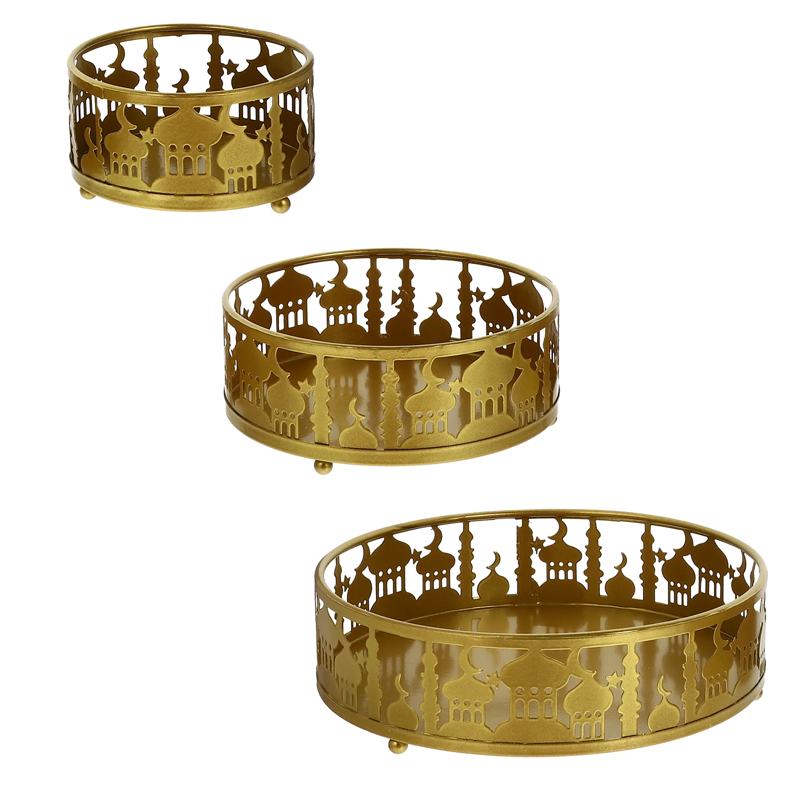 

3Pcs Trays Plates Kitchen Supplies Serving Trays Eid Accessories for Fruit