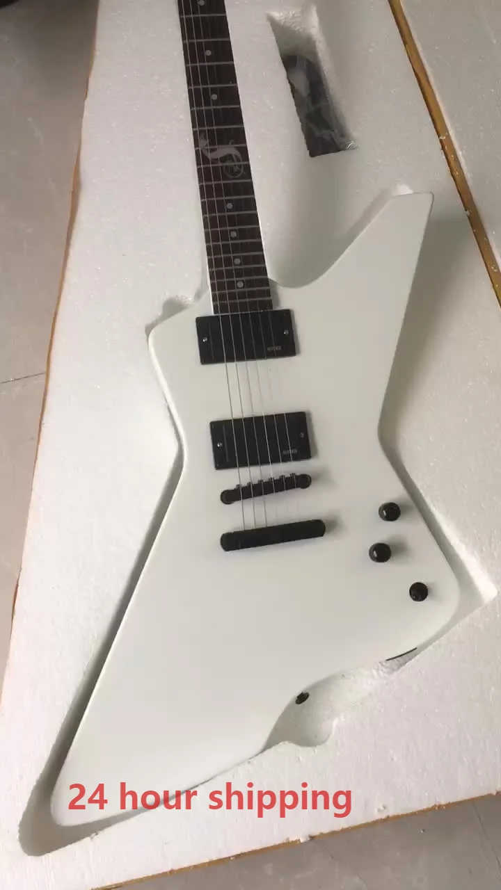 

mahogany body white snakebyte james hetfield electric guitar rosewood fretboard KSG Snakebyte guitar with active pickups guitar