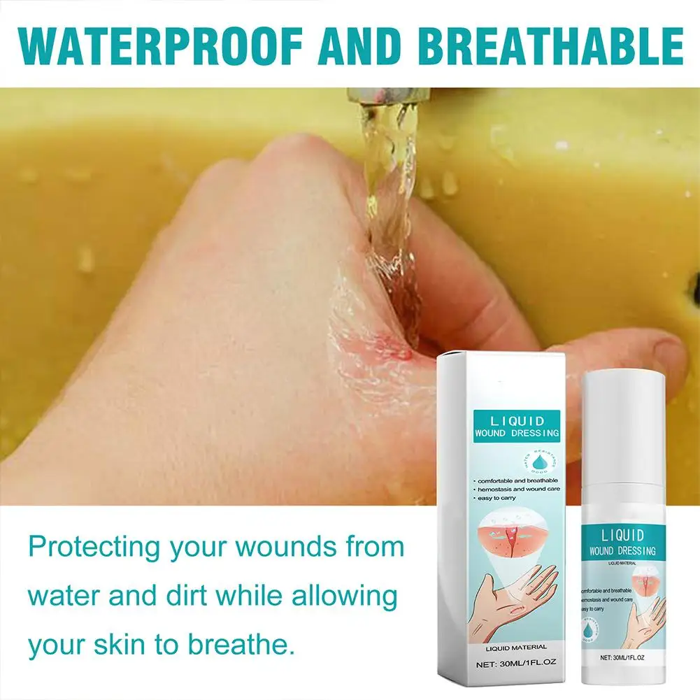 Жидкий бандажный спрей способствующий заживление ран кровотению восстановление