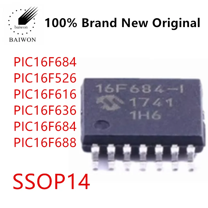 100% оригинальная флэш-память PIC16F636-I/ST 16F526 16F505 616 676 684 688 E, 8 бит, микроконтроллеры CMOS, микроконтроллеры IC