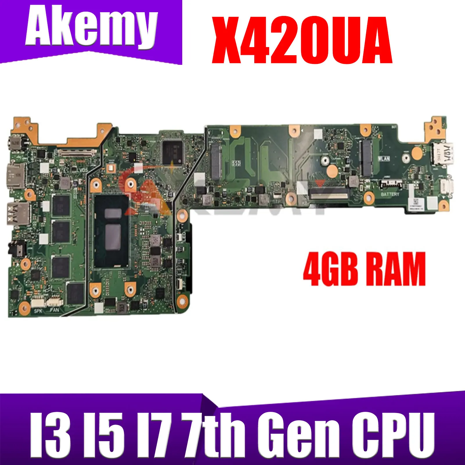 

X420UA Mainboard For ASUS VivoBook 14 Y406U Y406UA X420UA Laptop Motherboard With I3-7020U 4GB-RAM 100% Fully Tested