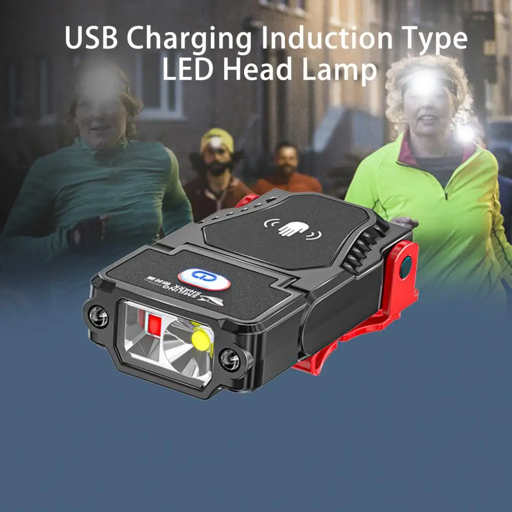 

LED Head Lamp Useful Waterproof Long Endurance Outdoor Fishing Wave Hand Sensing Hat Clip Light for Backpacking