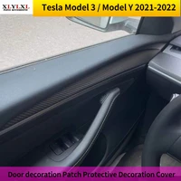 matte carbon fiber back for tesla model 3 door decoration patch protective decoration cover accessories model y 2021 2022