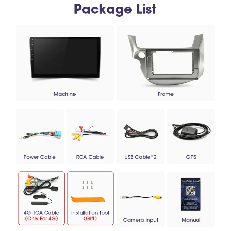 $87.99 JMCQ 2 din Android 11.0 Car Radio For HONDA FIT JAZZ 2007-2013 Multimedia Video Player Mirror Connection Split Screen Head unit