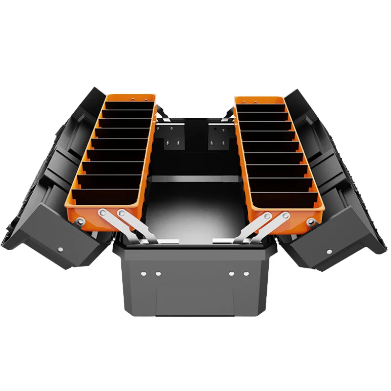 Large Hardware Toolbox Storage Box Portable Industrial-grade Portable Home Car Multi-function Maintenance Folding Organizer Case