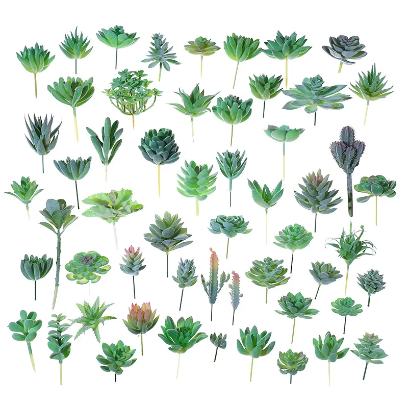 

Green Flocking Artificial Succulents Plants Home Garden Decoration Flower Arrangement office ornaments Fake Plants home decor