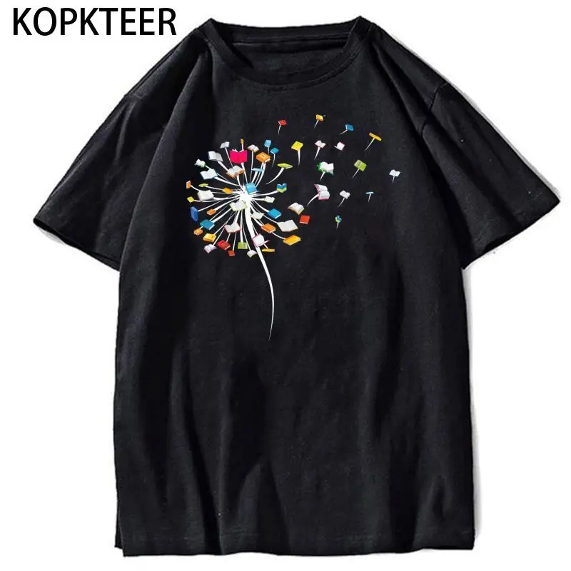 

Funny Dandelion Books Mens Cotton T-Shirt Boy Girl Summer Cotton T Shirt Unisex Clothes Tshirts For Men Aesthetic Clothing 2022