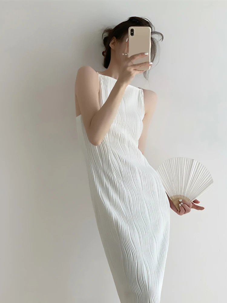 

Женское облегающее офисное платье на бретельках, элегантное модное вечернее платье миди в Корейском стиле, женское дизайнерское Повседнев...