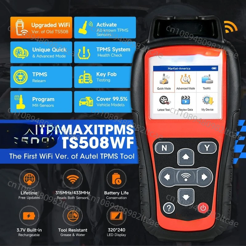 MaxiTPMS TS508WF Инструмент программирования TPMS 2024 новейшая версия Wi-Fi TS508 TS501 TS408 TS601