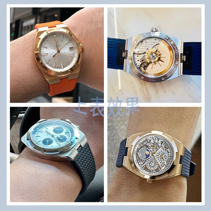 Фото Ремешок из фторкаучука для оригинального Vacheron Constantin OVERSEAS 4500V, 4520V, 4300V, 7900V, выпуклый высококачественный ремешок vc 7 мм №2