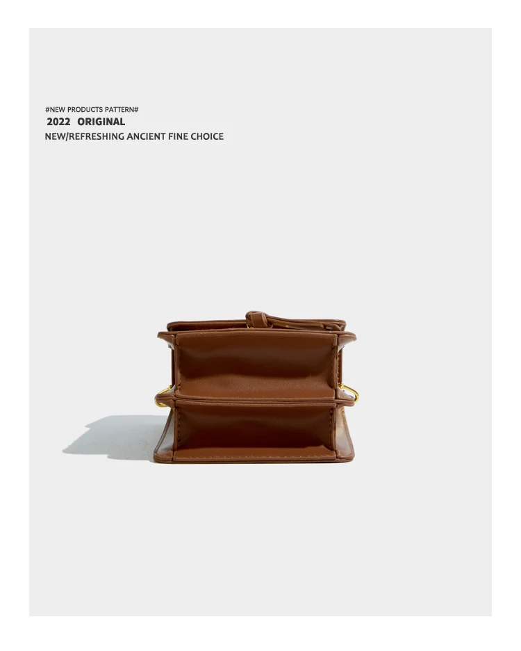 Elmsk 2022 England Style PU Leather Single Shoulder Bag Women Vintage Cartoon Print Cute Small Square Bag