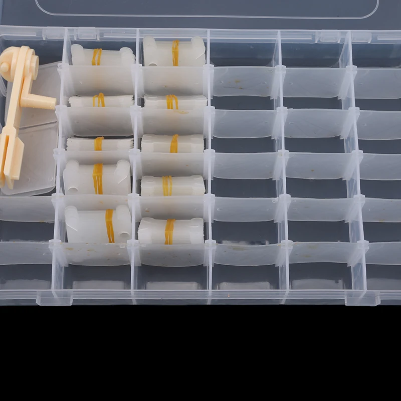 

Прозрачный пластиковый ящик для хранения нитей с 36 отделениями, органайзер для хранения ниток, бобин, бусин, набор инструментов для вышиван...