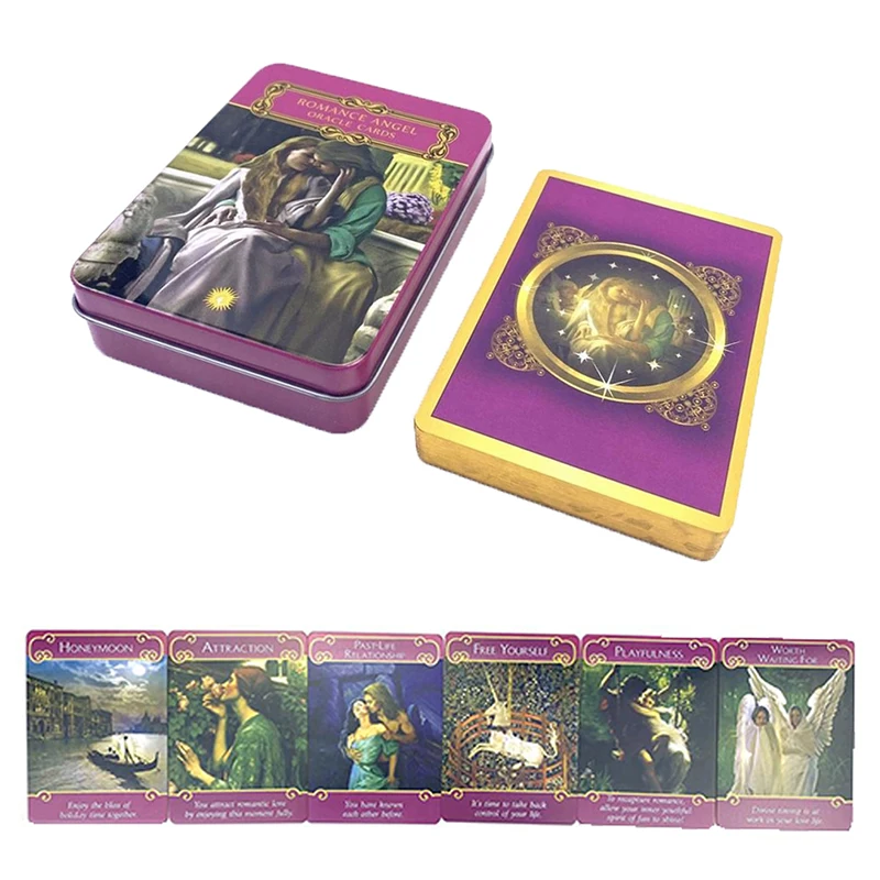 

Iron Box Romance Angels Oracle Card Tarot Prophecy Fate Divination Deck Family Party Board Game w/Manual
