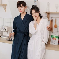 bath robe women and men pajamas fashion solid couple thin absorbent nightgown bathrobe loungewear kimono fluffy robes sleepwear