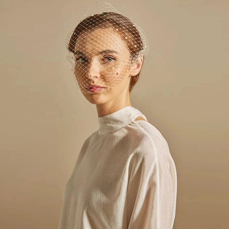 Veil White Wedding Bird Cage Veil For Bridal Charming Headba