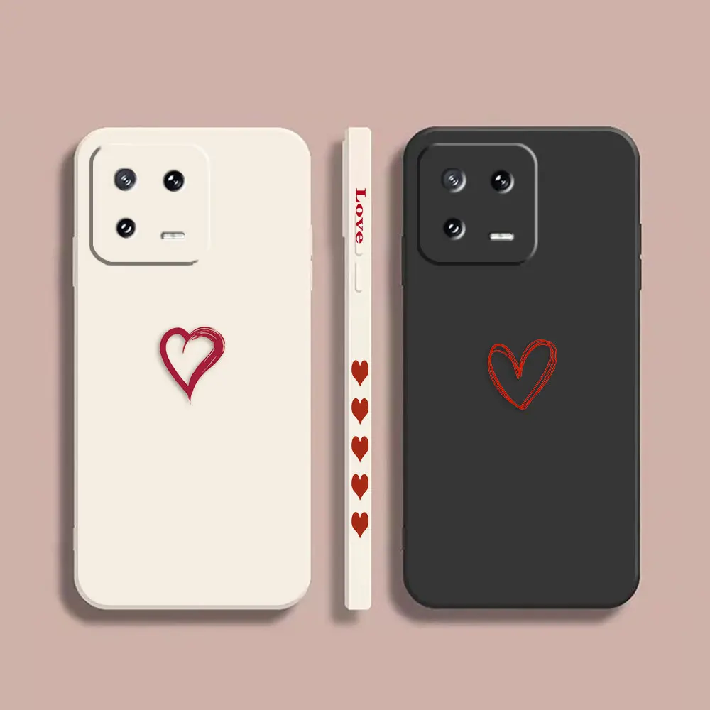 

Case For Xiaomi PCOO F3 M3 X2 X3 6X 8 MIX 2 2S 3 4 3 4 5 GT Pro 4G 5G Simple Liquid Silicone Case Simple Lover Line Art