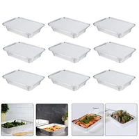 20 sets of disposable barbecue box aluminum foil pans rectangle foil pans grill food pans foil pans with lids