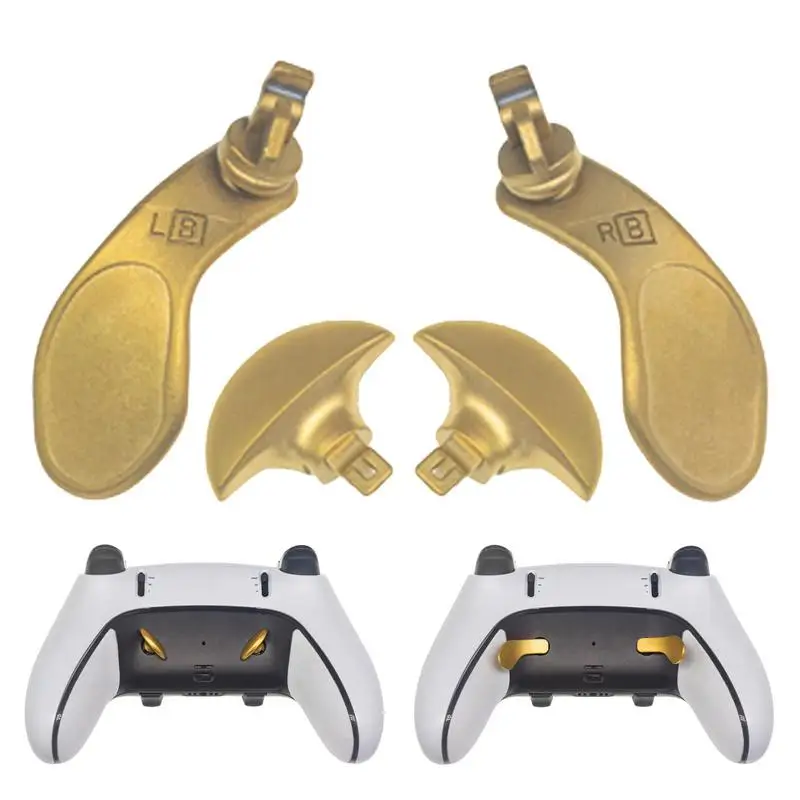 

For Edge Controller Back Panels Kit Gold/Black Replacement Metal Paddles Removable Paddle Kit 4pcs Metal Back Paddles