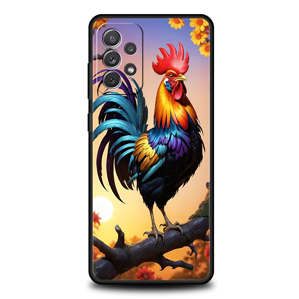 Фото Чехол для телефона Samsung Galaxy A73 A55 A53 A51 A35 A33 A32 A25 A23 A22 A15 A13 A17 A07 5G с изображением петуха, мягкий чехол из ТПУ №2