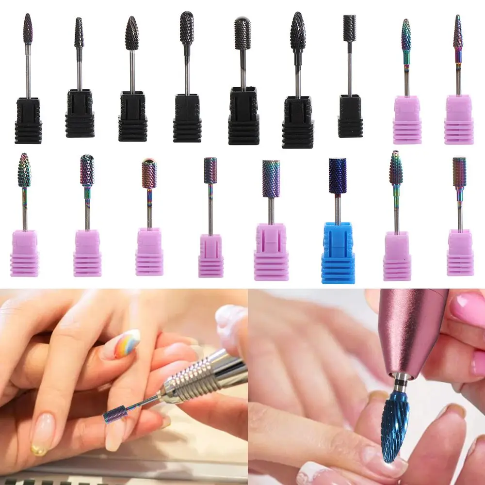 

Professional Nail Drill Bits Rainbow Tungsten Carbide For Milling Cutter Remove Dead Skin Nail File Pedicure Manicure Art Tools