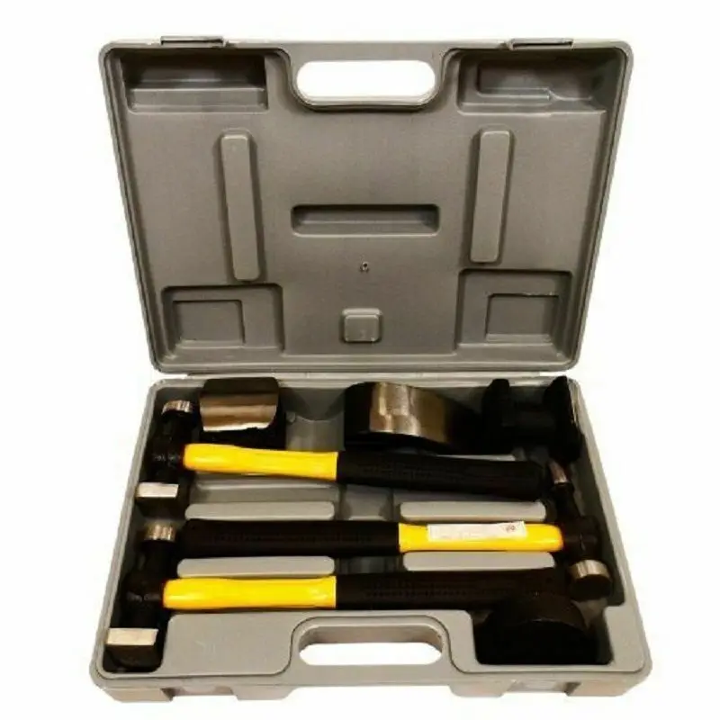 7pc Fiberglass Auto Body Repair Tools Fender Tool Kit Hammer Dolly Dent Bender