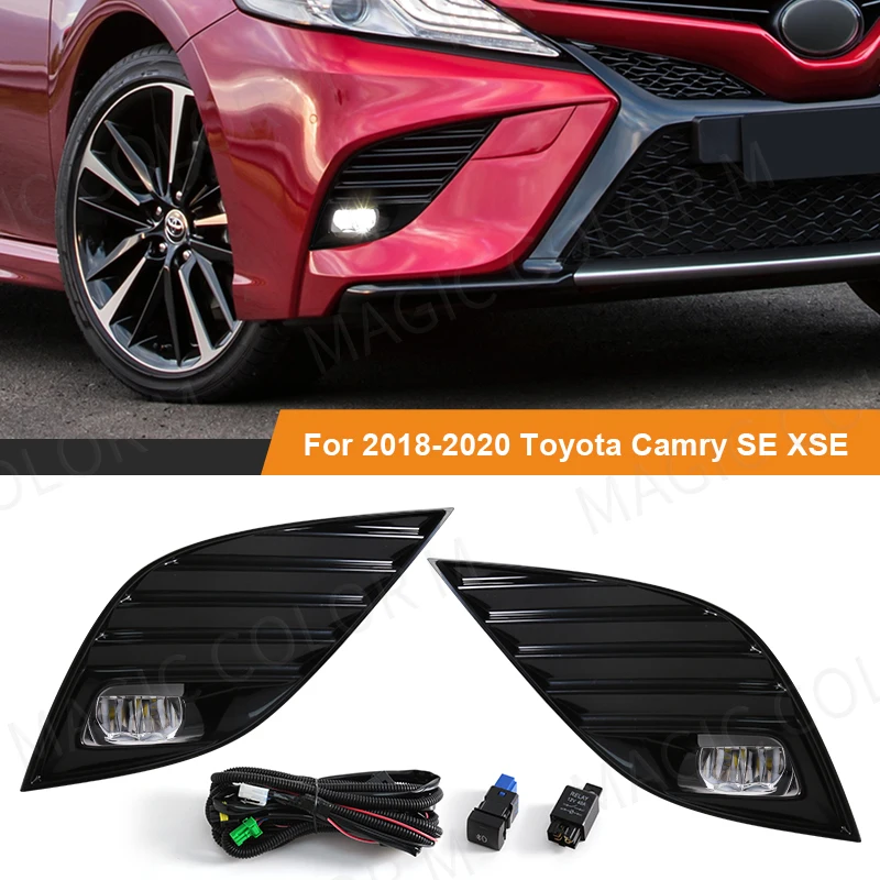 

Car Fog Lamps Assembly For Toyota Camry XSE SE 2018 2019 2020 LED Daytime Running Light DRL Headlights 12V Switch Harness Covers