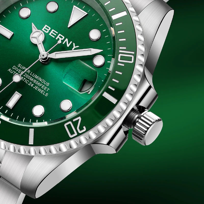 Seiko NH35 20ATM Diver Watch for Men Waterproof Super Luminous Sapphire Mechanical Wristwatch Sport Watch Automatic Self Winding