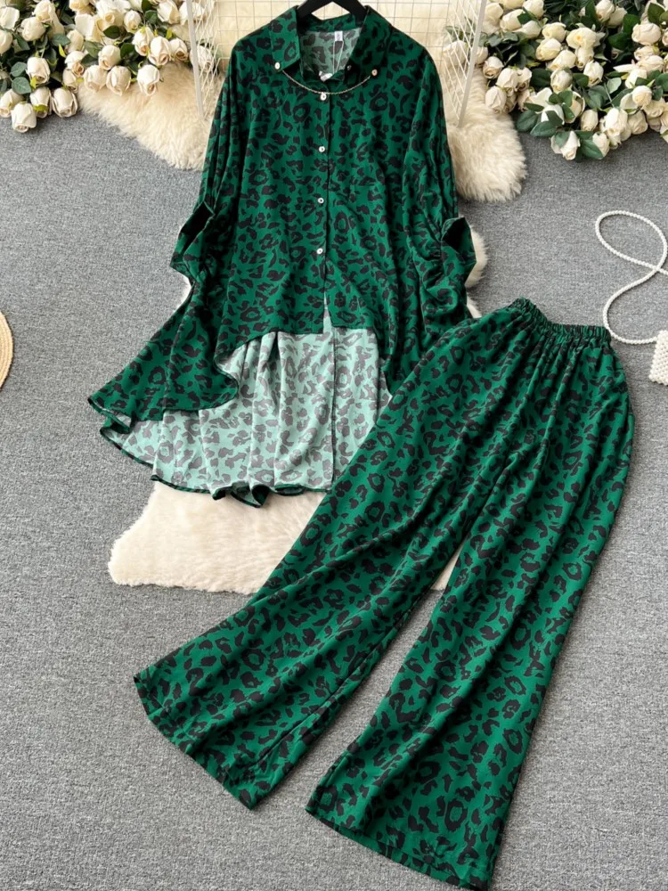 Винтажный элегантный женский комплект из 2 предметов нестандартная рубашка с