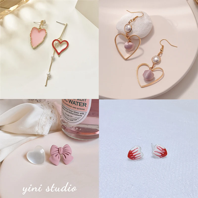 

2022 Niche Fresh Hyun Ya Style Color Love Earrings Gentle And Sweet Ladies Jewelry
