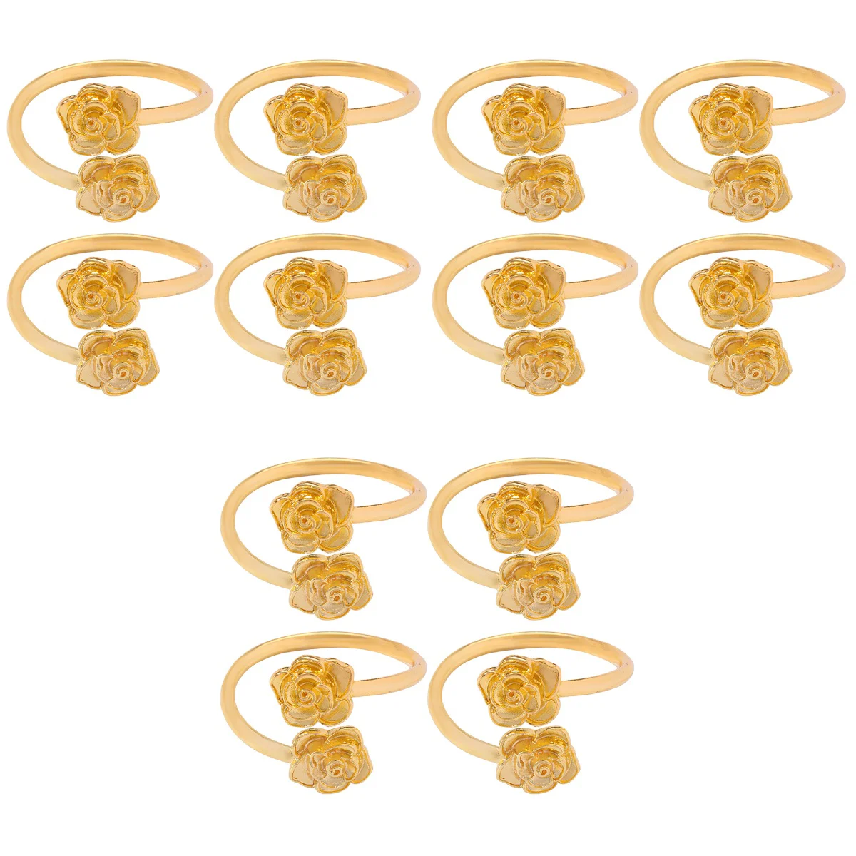 

12 pcs Napkin Rings Wedding Party Napkin Holders Rose Serviette Rings Table Centerpiece
