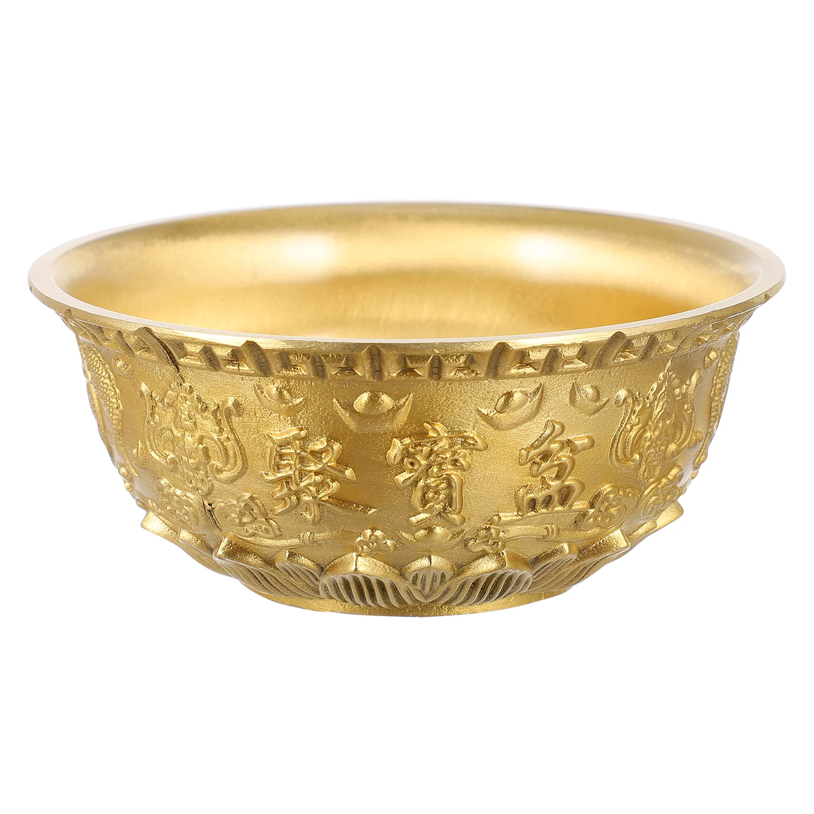

Bowl Treasurebasin Brass Wealth Chinese Cornucopia Figurine Luck Good Statue Offering Decor Bowls Copper Porsperity Golden