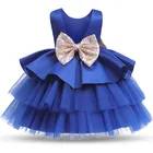 Платье принцессы для новорожденных девочек, на день рождения, на крестины, с блестками, бальное платье на свадьбу, От 2 до 5 лет