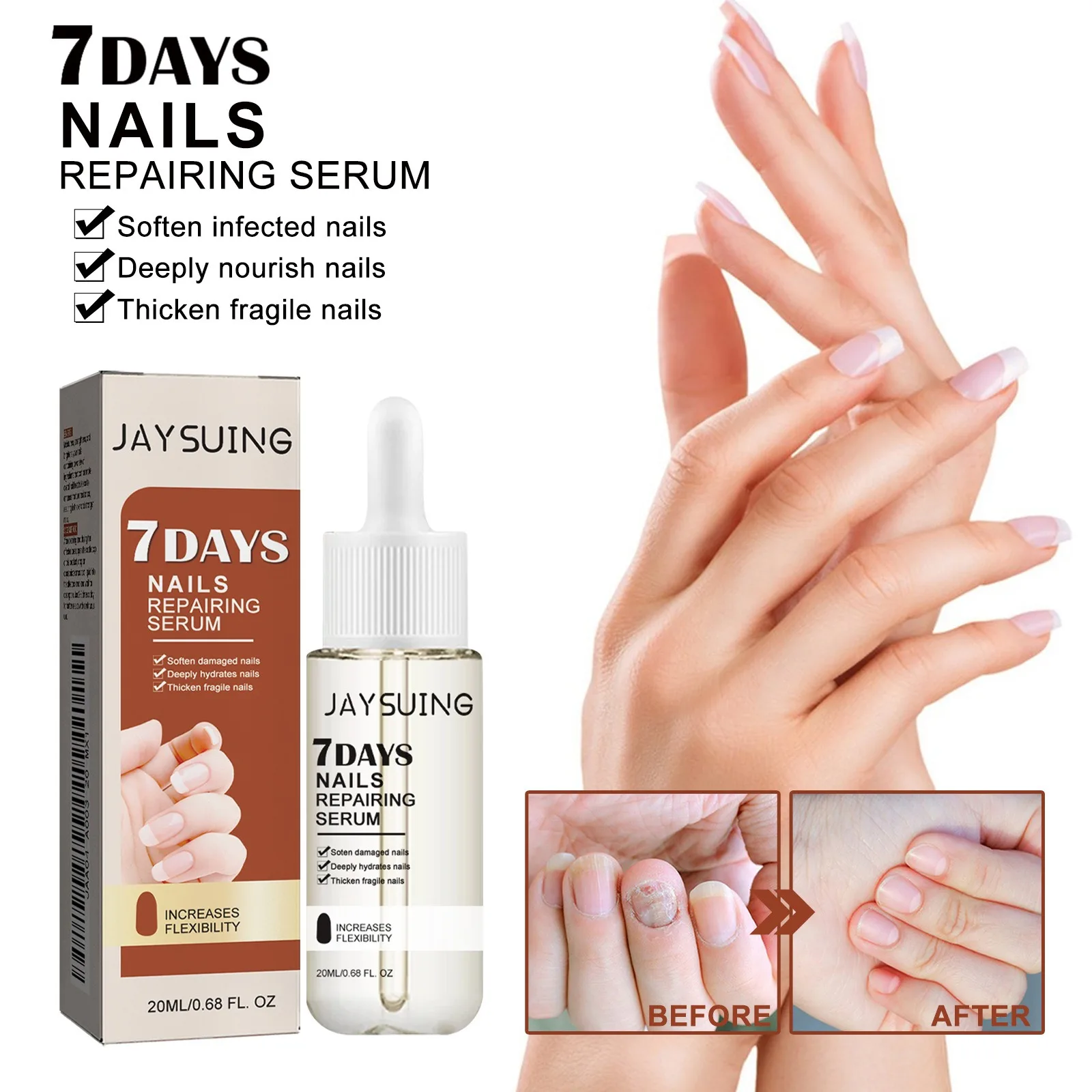 Сыворотка для роста ногтей Jaysuing 7 дней Питательная сила ухода эссенция