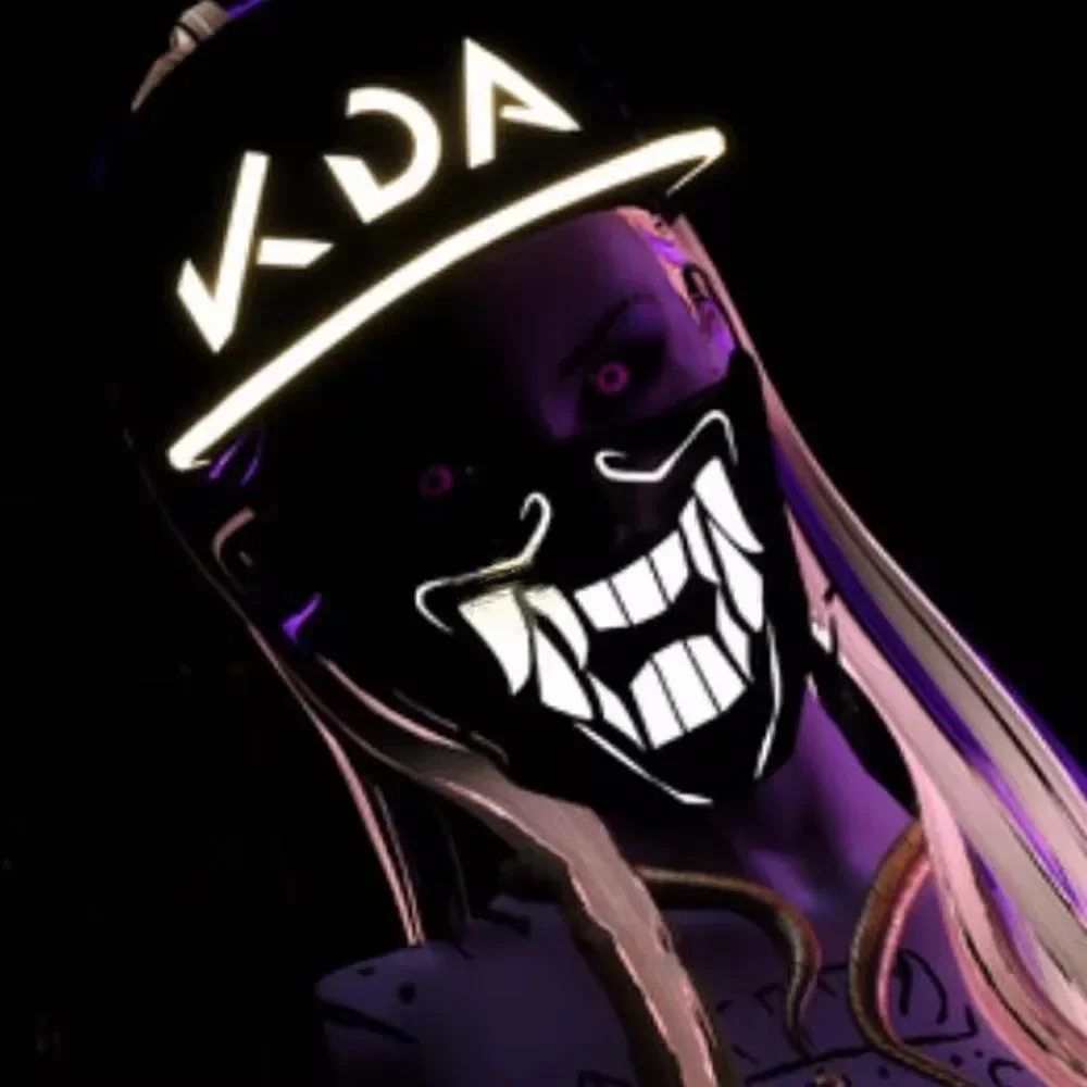 Светящаяся маска из игры KDA парики головные уборы Akali Cosplay светодиодная холодная