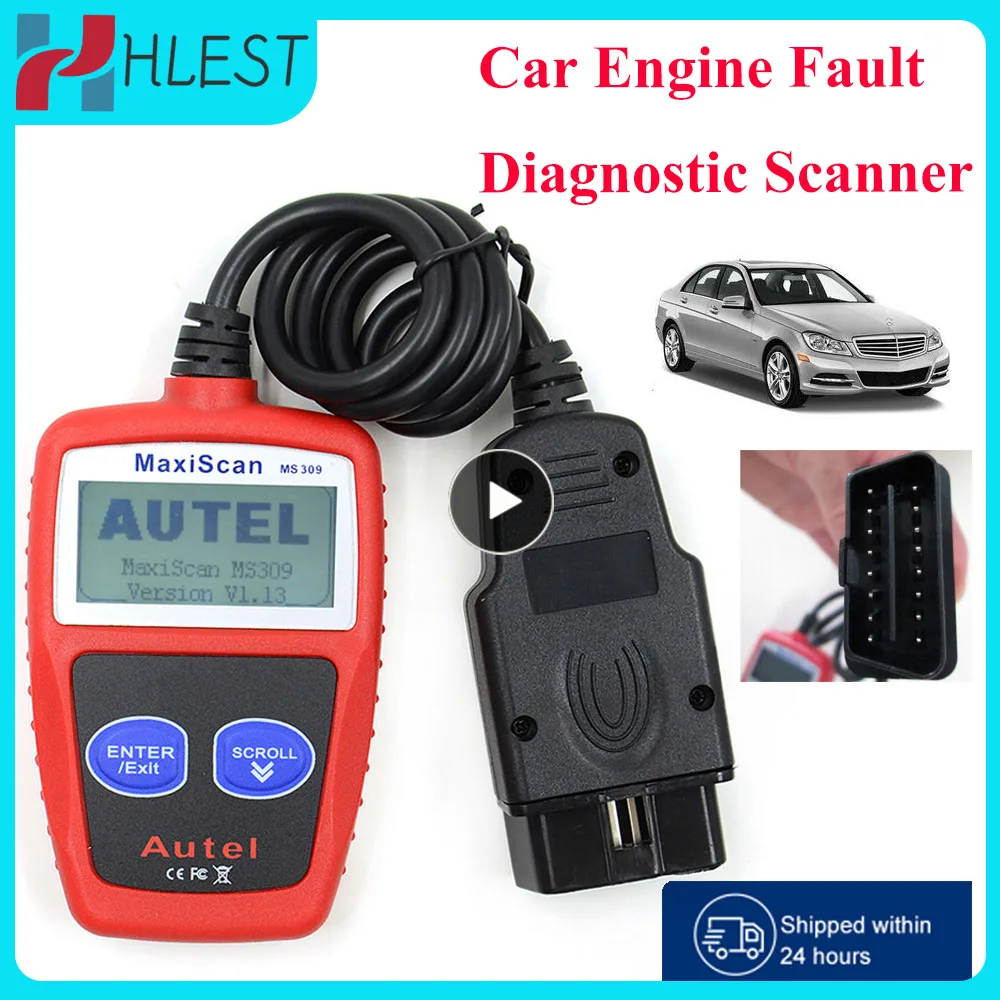 Считыватель кодов автомобиля MS309 BUS OBD2 EOBD OBD II, диагностический инструмент MS 309, сканер ошибок двигателя автомобиля, считыватель кодов с многоязычным инструментом