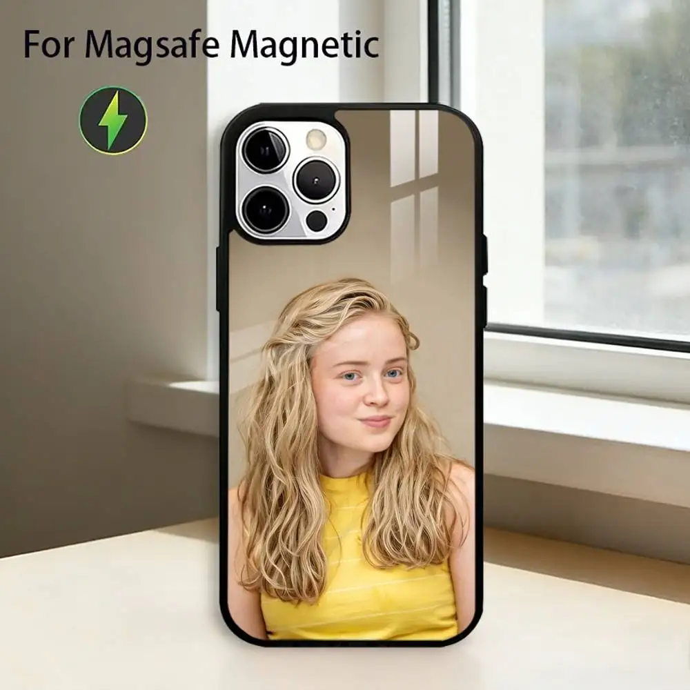 Фото Чехол для телефона Beauty Actress Sadie Sink для iPhone 17, 16, 15, 14, 13, 12, 11 Plus, Pro с поддержкой магнитной беспроводной зарядки №2