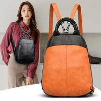 women high quality leather backpacks vintage female shoulder bag sac a dos travel ladies bagpack mochilas school bags for girls
