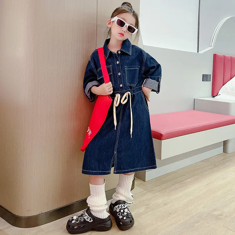 

Girls dress autumn children's denim dress autumn 2022 new spring and autumn style