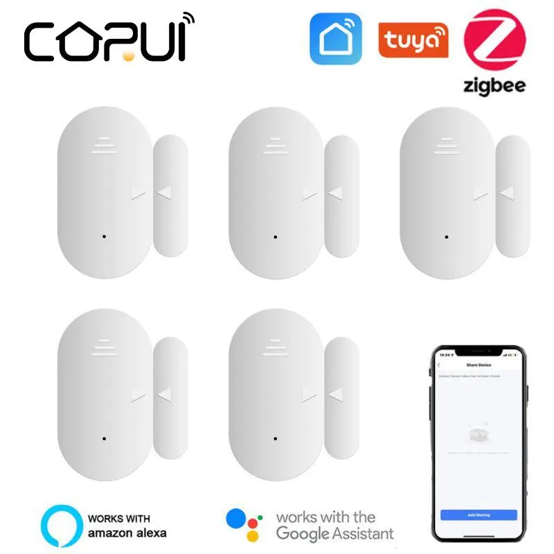 

CoRui Tuya Zigbee 3.0 Door Window Sensor Open Detectors Compatible With Alexa Google Home Entry Smart Security Alarms System