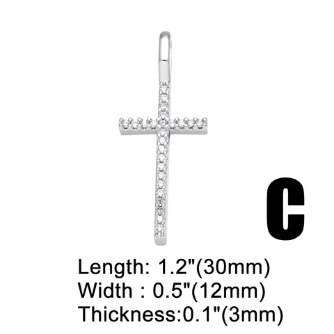OCESRIO подвеска белый кристалл крест медная